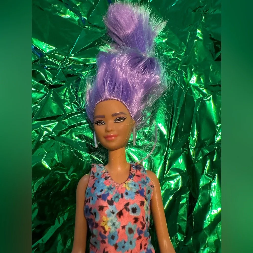 Barbie Fashionista purple haired punk rock Barbie doll